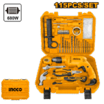 Ingco 115 Pieces Tools Set with 680W Hammer Impact Drill - HKTHP11151