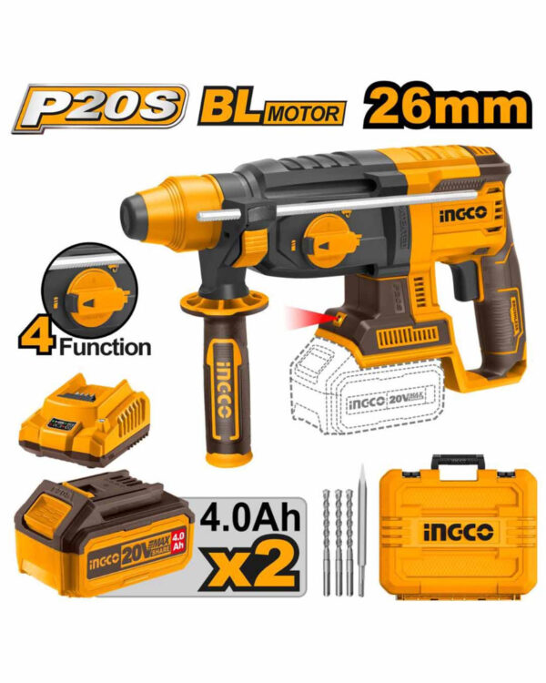 Lithium-Ion rotary  hammer set 20V  20mm + Battery &  Charger - CRHLI202081