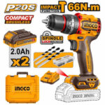 Cordless Impact Drill 20V 66Nm + 2 Battery - P1C5 (CIDLI20668)