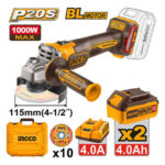 Cordless angle grinder 20V 4.5" 1000W - P1C4 / CAGLI271532