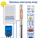 Solar deep well pump 1100W (1.5HP) (WWPDDC04) Wadfow