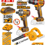 Cordless 20V Impact  Drill 76Nm + Impact  Driver 285Nm + Blower  + 2 Battery - COSLI250182