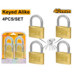 4Pcs key-alike brass padlock set 40mm - C24 (DBPLK4402) Ingco