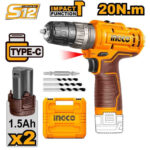 Lithium-Ion impact drill 12V USB-C + 2 Battery & Charger - C5 / CIDLI12202