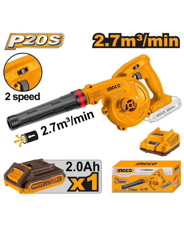 Cordless blower small 20V 2 Speed + Battery - P1C4 / CABLI200181
