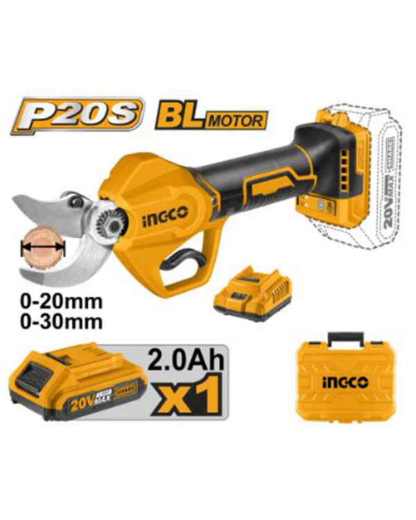 Cordless gauge straight shear 20V + 2Ah battery - C6 (CSSLI203083) Ingco