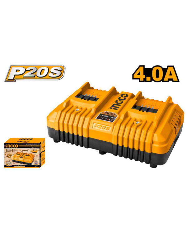 Fast Charger 20V - 4A for 2 Batteries - C20 (FCLI2034) Ingco