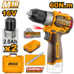 Compact brushless cordless drill 16V 60Nm + 2 Battery - CDLI16682
