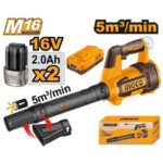 Cordless blower 16V 5m3/min + 2 Battery - P1C2 (CABLI16808) Ingco