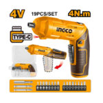 Cordless screwdriver 4V 4Nm 24pcs set - P5C20 (CSDLI04425) Ingco