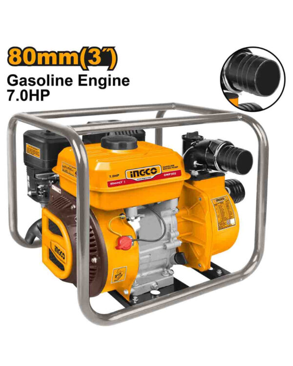 Gasoline water pump 80mm 3" (GWP302) Ingco