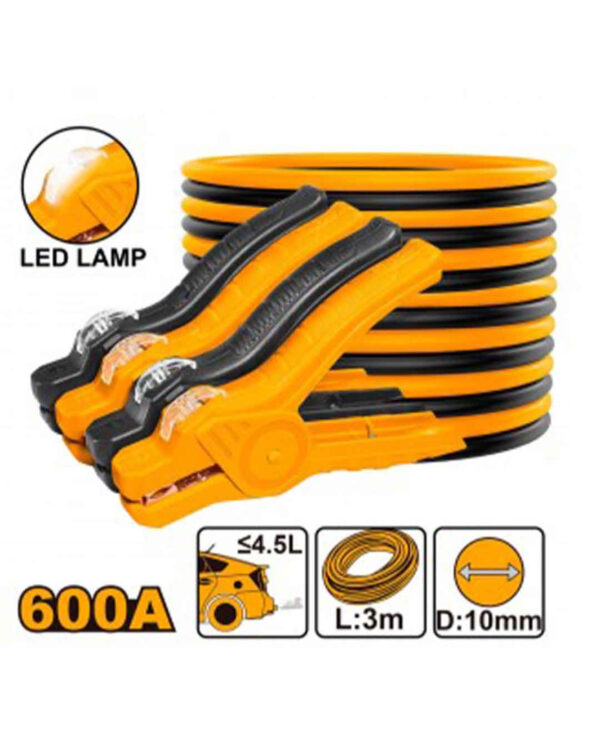 Booster cable with lamp 600A - P1C8 (HBTCP6008L) Ingco