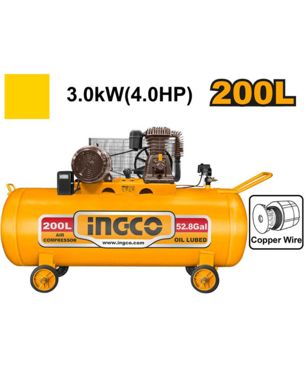 Air compressor 200L 3.0KW "4.0HP" (AC402001) Ingco