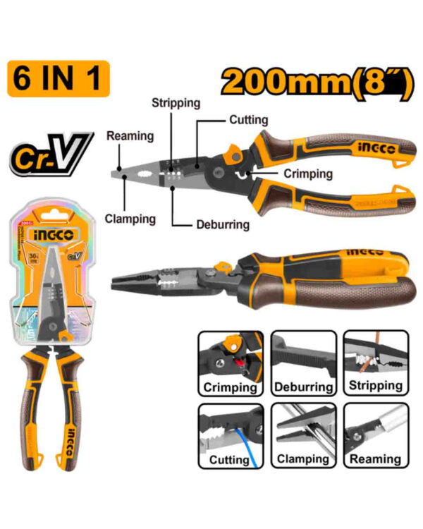 6-in-1 Multi-function  long nose pliers - HMFLNP28200