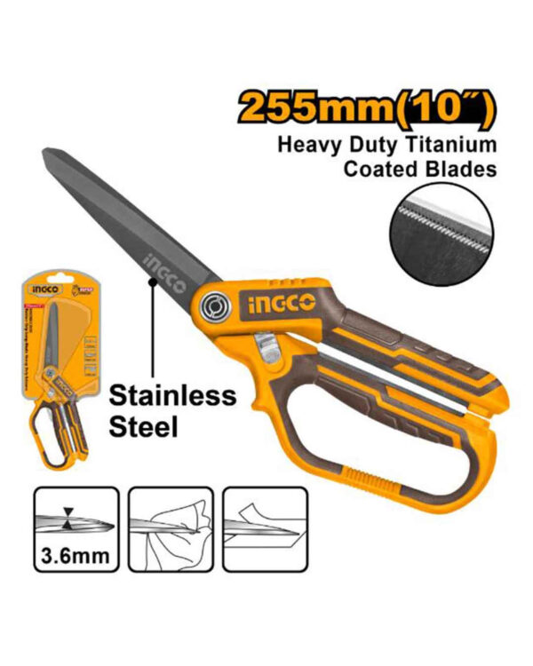 Rubber grip long-blade  heavy duty scissors -  HSCRS832558