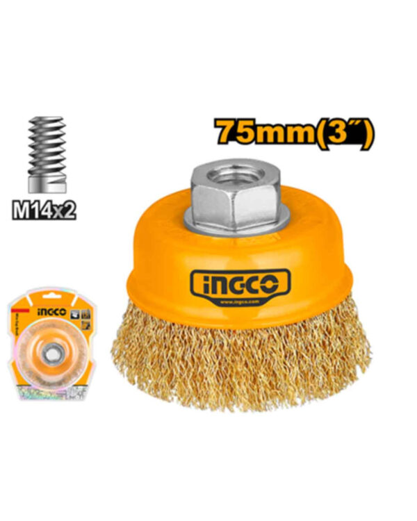 Wire cup brush 75mmx0.3mm - p10c80 (WB10751) Ingco