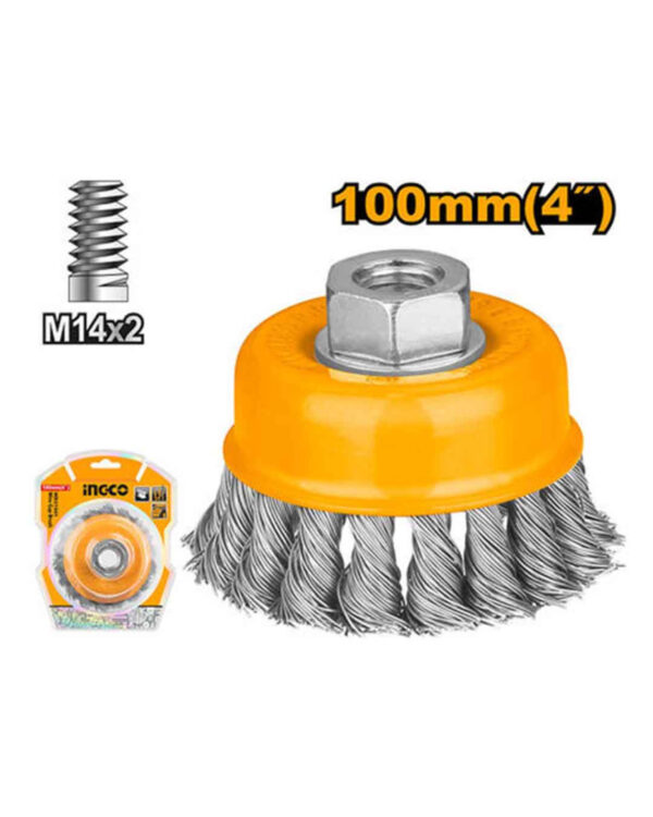 Wire cup brush 100mmx0.5mmv - P10C60 (WB21001) Ingco