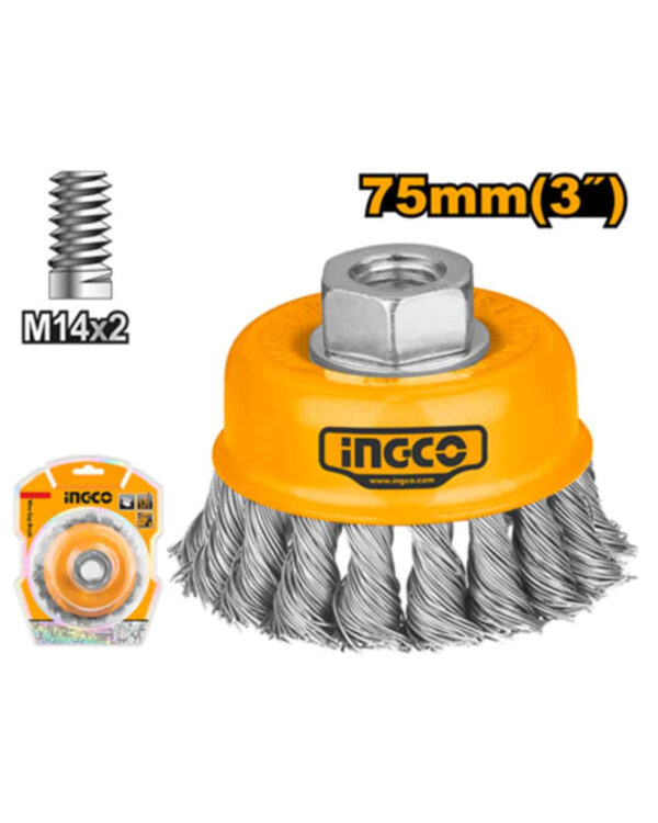wire cup brush 75mmx0.5mm - P10C80 (WB20751) Ingco