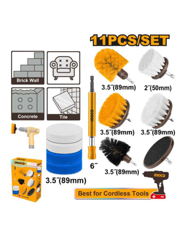 11 Pcs Cleaning brush set - C16 (WCB1101) Ingco