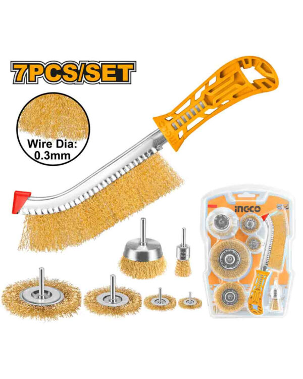 7 Pcs wire brush set - P6C36 (WB10071) Ingco