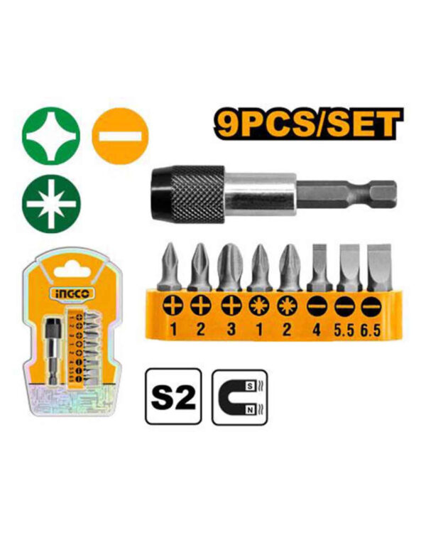 9pcs Screw Drivers Bits Set - P25 (AKSD0071) Ingco