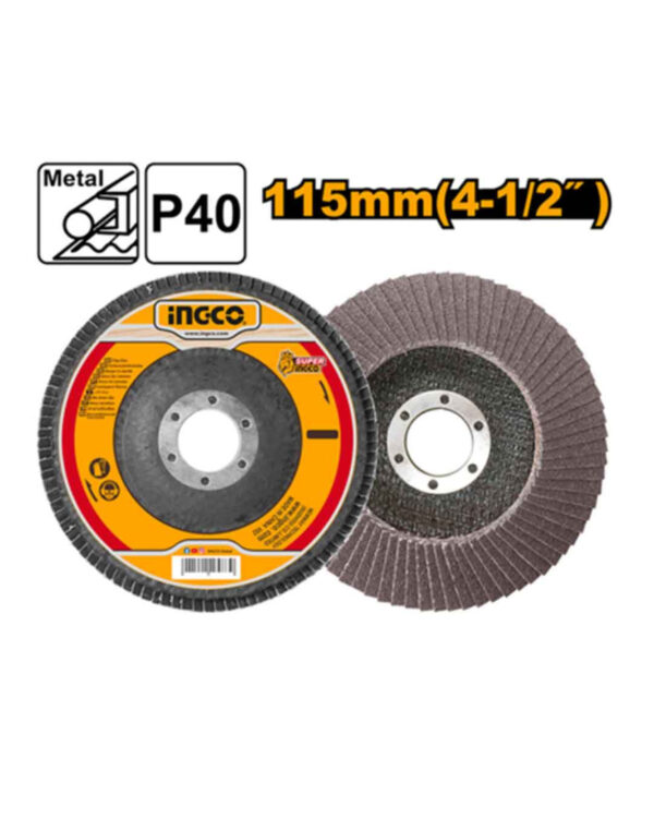 Flap disc 115mmx22mm - P40 - P10C60 (FD1151) Ingco