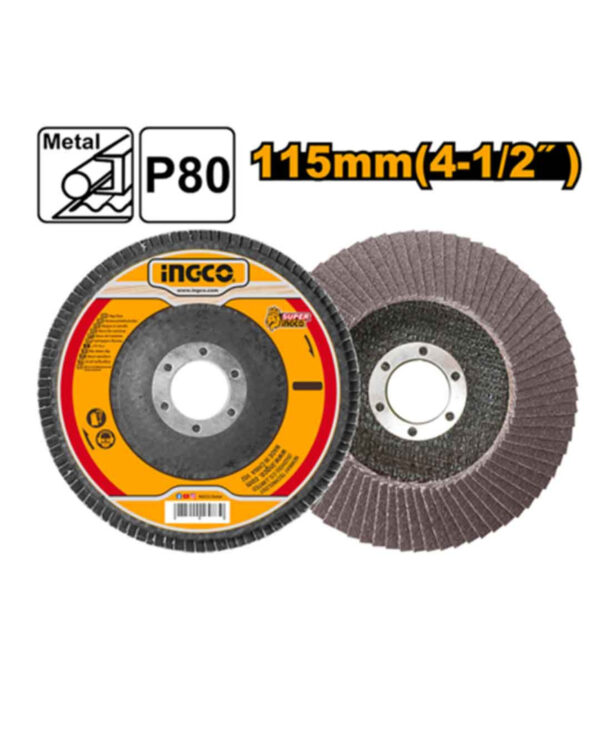 Flap disc 115mmx22mm - P80 - P10C60 (FD1153) Ingco