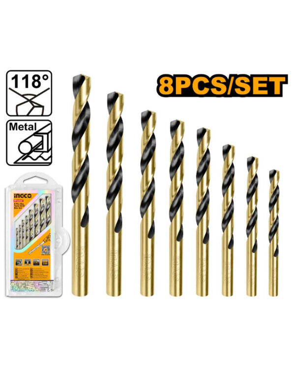8PCS HSS twist drill bits set- P40C80 (AKDB0801) Ingco