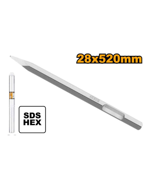 Hex chisel 28x520mm pointed for PDB22001 - P1C5 (DBC04352011) Ingco