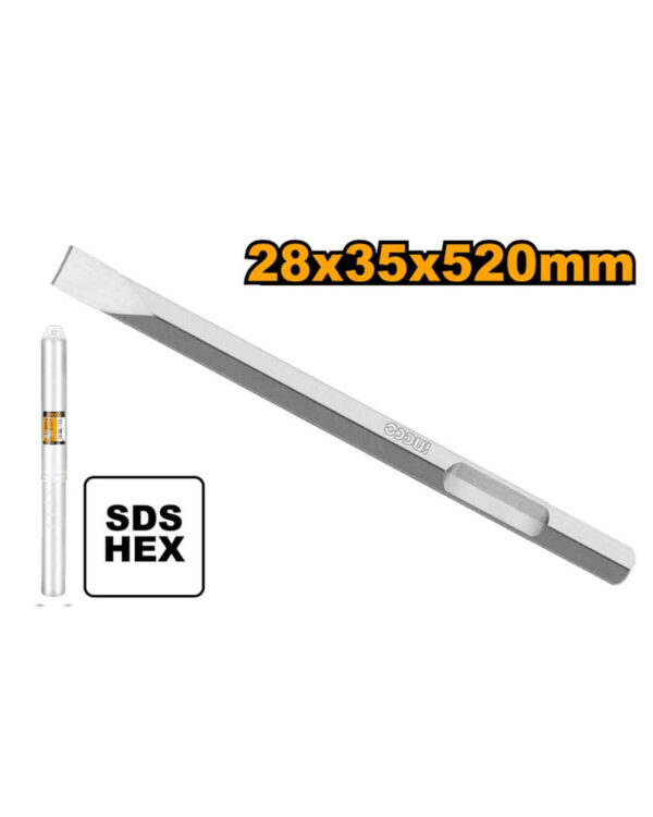 Hex chisel 28x35x520mm flat for PDB22001 - P1C5 (DBC04352012) Ingco