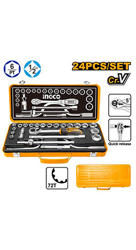 24PCS 1/2" socket set - P1C4 (HKTS0243) Ingco