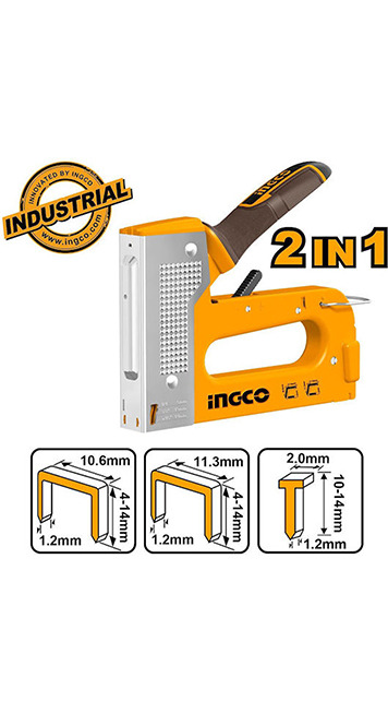 Heavy duty 2 In 1 staple gun 4-14mm - P5C20 (HSG1408) Ingco