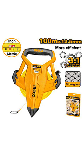 Fibreglass measuring tape 100mx12.5mm (HFMT83100) Ingco