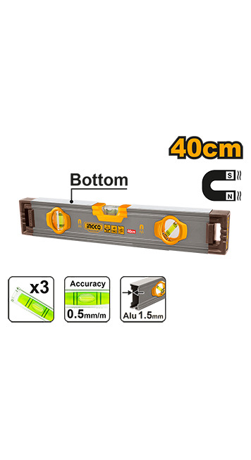 Spirit level with magnets 40cm - C40 (SL38040HM) Ingco