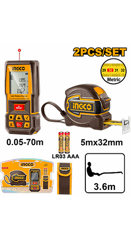 Laser distance 70m detector combo kit - P6C24 (HLDD241201) Ingco