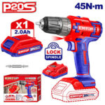 Cordless drill 45N-m (ECDL6200118) Emtop
