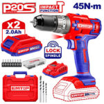 Cordless impact drill 45N-m (ECIDL6200128) Emtop
