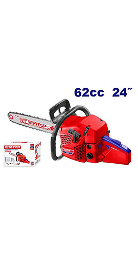 Gasoline chain saw 62cc 24" (EGCS24621) Emtop