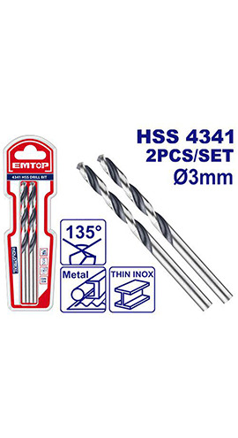 4341 HSS drill bit (ETDB310302) Emtop
