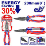 High leverage long nose pliers 8" (EPLRL0821) Emtop
