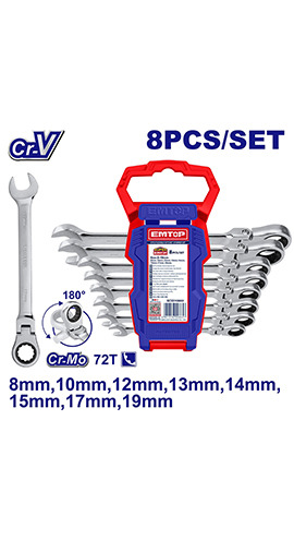 8 Pcs flexible  ratchet spanner  set -  ECSS10803