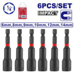 6 Pcs impact  magnetic nut set -  EMNS65061