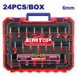 24 Pcs Router bits set - (ERRT24062) Emtop