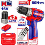 Compact Brushless  Cordless Impact  Drill (ECIDL16682) Emtop