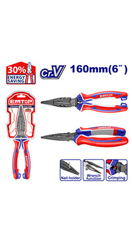 High leverage long nose pliers (EPLRL0621) Emtop