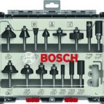 BOSCH 15 PCS MIXED 6MM SHANK - Router Bit Set