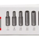 BOSCH 9-PIECE SOCKET SET 63 MM; 7, 8, 10, 12, 13, 15, 16, 17, 19 MM