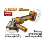 Cordless angle grinder 20V 1200W 4.5" without charger and battery - CAGLI221153