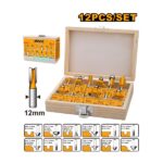 Ingco 12pcs Router Bits Set (12mm) - AKRT1221