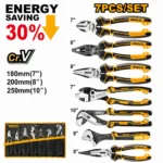 Ingco 7 Pieces Pliers Set with Combination, Long Nose & Pump Pliers - HKPS28768